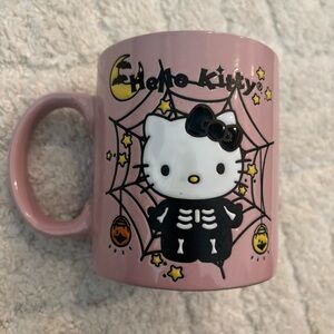 Hello Kitty Halloween skeleton pink mug